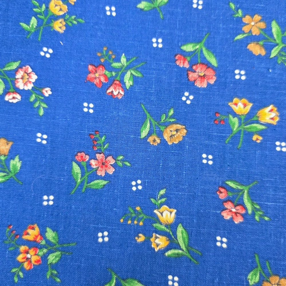 Concord Fabrics Inc Floral Blue Vintage Woven Textile 44 x 65 1 3/4 yds